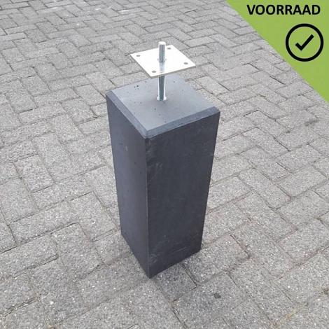 Berton© betonpoer 12,0 x 12,0 x 60,0 cm, antraciet, M16-bus, kleine velling