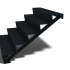 Zwarte trap 5-trede (breedte 120cm)