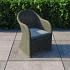 Wicker luxe stoel - Davidson - wicker: donker bruin / Kussen: beige grijs - 70x59x87 - minimum afnam