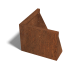 Cortenstaal keerwand buitenhoek 50x50cm (hoogte 40cm)