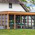 Wandmodule zwart hout incl. glaswand - Set 2 B99xH234cm