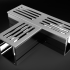 Luxe Drain T-Stuk met grijs aluminium rooster
