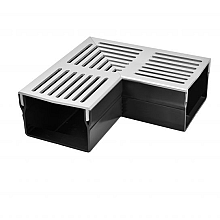 Aqua drain 50/100 hoekstuk met grijs aluminium rooster