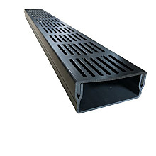 Aqua Drain 50/100 kunststof goot met zwart aluminium rooster 1000mm