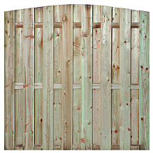 Schutting toog - Den Haag H180xB180cm - Planken: 1.5x14.0cm / 15 stuks - 3 tussenregels van 1.5x7.0c