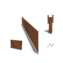 Cortenstaal kantopsluiting recht 150mm complete set per 24 meter