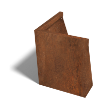 Cortenstaal keerwand buitenhoek 50x50cm (hoogte 60cm)
