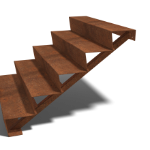 Cortenstaal trap 5-trede (breedte 120cm)