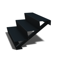 Zwarte trap 3-trede (breedte 100cm)