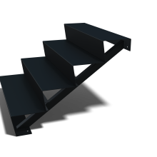 Zwarte trap 4-trede (breedte 100cm)