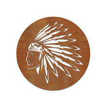 Cortenstaal wanddecoratie Indian-Small