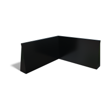 Gepoedercoat staal keerwand binnenhoek 100x100cm (hoogte 60cm)-RAL9005 (zwart)
