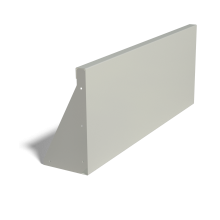 Gepoedercoat staal keerwand recht 100cm (hoogte 40cm)-RAL9010 (wit)