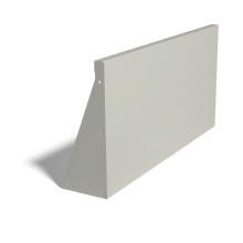 Gepoedercoat staal keerwand recht 100cm (hoogte 50cm)-RAL9010 (wit)