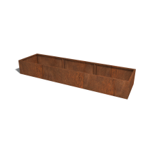 Cortenstaal plantenbak Rechthoek XL 200x80 hoogte=40cm opties=geen bodemplaat