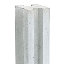 Berton©-sleufpaal 10x10x275 wit/grijs - Vlakke kop eindmodel brede ondersleuf - Zaan-serie