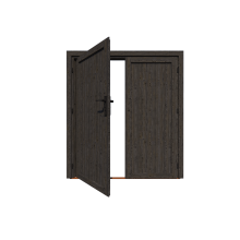 Vuren dichte deur dubbel, geschaafd 195x195 - Zwart