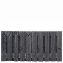 Tuinscherm lariks 21 planks (19+2) - Marlies 90x180cm zwart geïmpregneerd - Planken: 1.6x14.0cm / 19