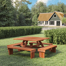 Hardhouten picknicktafel - Vierkant
