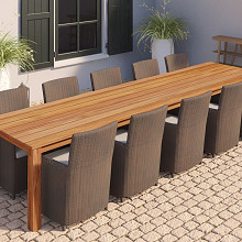 Tuintafel teak - solide rustiek 400x100cm