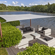 Zonnezeil - 4-kant 4.2x4.2m zilvergrijs