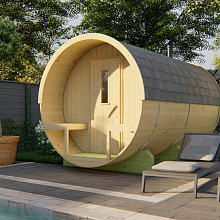 Saunabarrel vurenhout - Ø220cm, 350cm lang