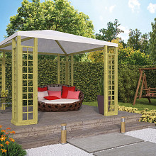 Houten paviljoen - paviljoen met zeildak