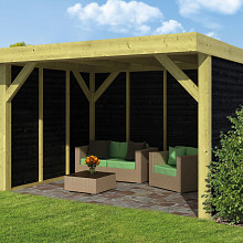 DHZ Plat dak Bastenaken vuren - 300x400cm zwarte wanden (2 colli)