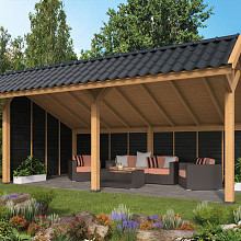 Bergen XL Type 2 - Potdekselplank zwart