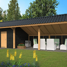 Bergen XL Type 7 - Potdekselplank zwart