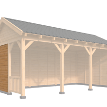 Halve wandmodule type G - 1667x2300mm potdekselplank onbehandeld