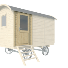 Prefab paneel met enkele deur - t.b.v. zigeunerwagen