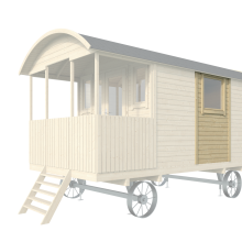 Prefab paneel met raam - t.b.v. zigeunerwagen
