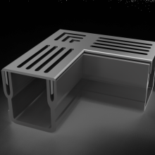 Luxe Drain mini hoekstuk met zwart aluminium rooster