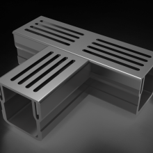 Luxe Drain T-stuk met zwart aluminium rooster