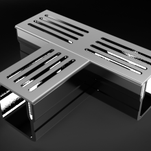 Luxe Drain T-Stuk met grijs aluminium rooster