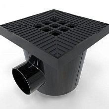 Luxe Drain vloerput zwart met rooster