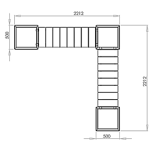 Gepoedercoat staal plantenbak Vegas Miami hoekopstelling - RAL9010