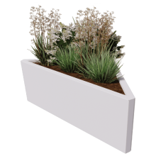 Gepoedercoat staal plantenbak Alaska ongelijkzijdig 112 cm - RAL9010 - 40cm hoog