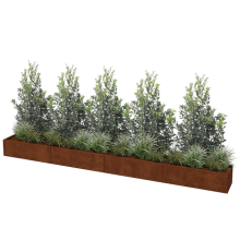 Cortenstaal plantenbak Texas xxl 400 x 40 cm - 40cm hoog - Geen Bodem