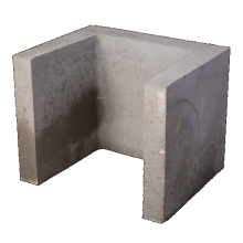 U-hoekelement 30x30x40 grijs of zwart