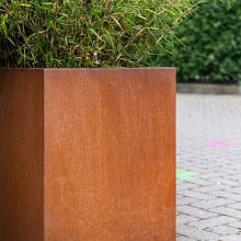 Cortenstaal plantenbak Rechthoek 30x120 hoogte=80cm opties=bodemplaat