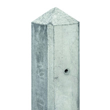 Tussenpaal wit/grijs glad voor 2 motief platen 10 x 10 x 280 betonpaal