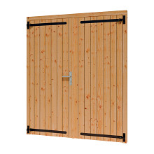 Dubbele deur + kozijn met voorgefreesd slotgat  x 169.6 - poort