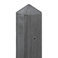 Eindpaal antraciet glad met diamantkop 10 x 10 x 280 cm betonpaal