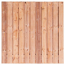 Tuinscherm Red Class Wood (21+2) 23-pl. - Agadir 180x180cm - Planken: 1.6x14.0cm / 21 stuks - 2 tuss