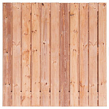 Tuinscherm Red Class Wood (21+2) 23-pl. - Agadir 180x180cm - Planken: 1.6x14.0cm / 21 stuks - 2 tuss