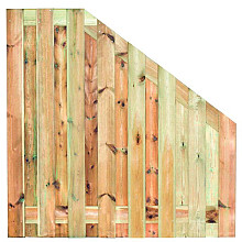 Tuinscherm geïmp. 17 planks (15+2) - Coevorden 180/90x180cm VERLOOP - schutting