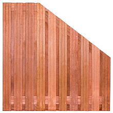 Tuinscherm hardhout 21 planks (19+2) - Dronten 180/90x180cm VERLOOP - schutting