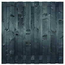 Tuinscherm zwart gesp. 17 planks (15+2) - Hamburg H180xB180cm - schutting